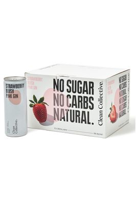 CLEAN COLLECTIVE STRAWBERRY BLUSH PINK GIN 5% 12 PACK CANS