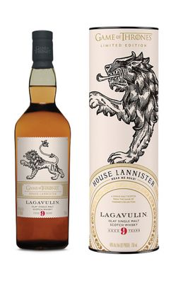GAME OF THRONES HOUSE LANNISTER LAGAVULIN 9 YEAR OLD ISLAY SINGLE MALT WHISKY 40% 700ML