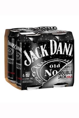 JACK DANIELS DOUBLE JACK AND COLA 6.9% 375ML 4 PACK