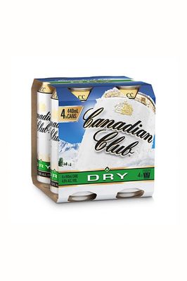 CANADIAN CLUB &amp; DRY CANS 440ML 4 PACK 4.8%