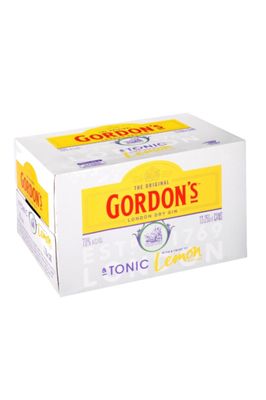 GORDONS GIN AND TONIC 7% 250ML 12 PACK CANS
