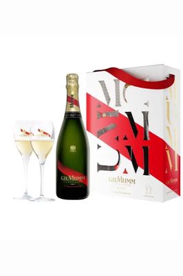 MUMM CHAMPAGNE 750ML NV GIFT + 2 CHAMP FLUTES