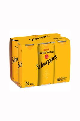 SCHWEPPES TONIC 250ML X 6. CANS