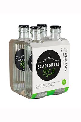 SCAPEGRACE GIN &amp; SODA  &amp; LIME 4 PACK 250ML
