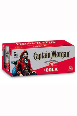 CAPTAIN MORGAN ORIGINAL SPICED GOLD 10 PACK 375ML  6% CANS