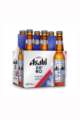 ASAHI SUPER DRY 0.0 % 6 PACK 330ML BOTTLES