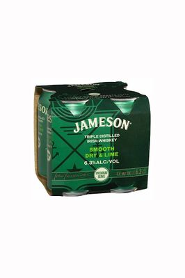 JAMESONS SMOOTH DRY &amp; LIME 4 PACK 375ML 6.3%