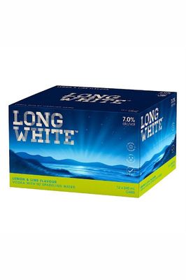 LONGWHITE LEMON &amp; LIME VODKA 12PACK CANS 240ML 7%