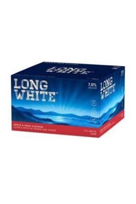 LONG WHITE 12  PACK CANS 240ML 7% APPLE PEAR