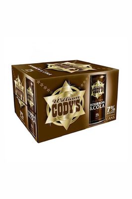 CODYS BOURBON &amp; COLA 7% 250ML 12PACK CANS