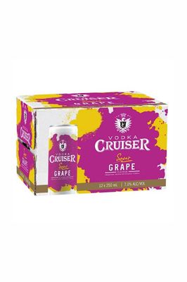 VODKA CRUISER 12 PACK SOUR GRAPE 250ML CANS 7%