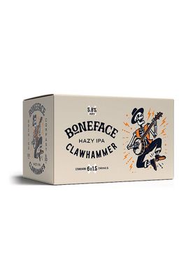 BONEFACE CLAWHAMMER HAZY IPA 6 PACK CANS 5.8%
