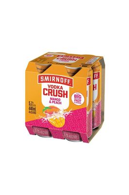 SMIRNOF CRUSH MANGO &amp; PEACH X 4 PACK  440ML CANS