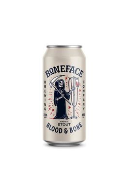 BONEFACE BLOOD &amp; BONE OAKED STOUT 440ML CAN 7%.