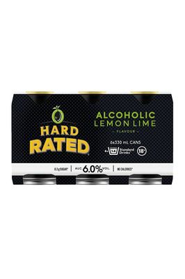 HARD RATED LEMON &amp; LIME 6 PACK CANS