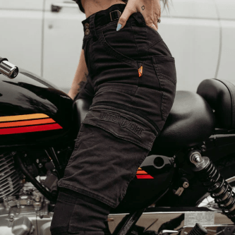 Motogirl Lara Black Cargo Pants