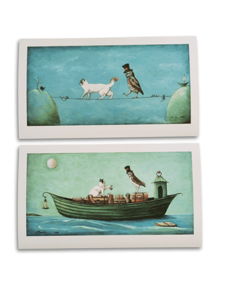 Owl and Pussycat Set | Mini Prints