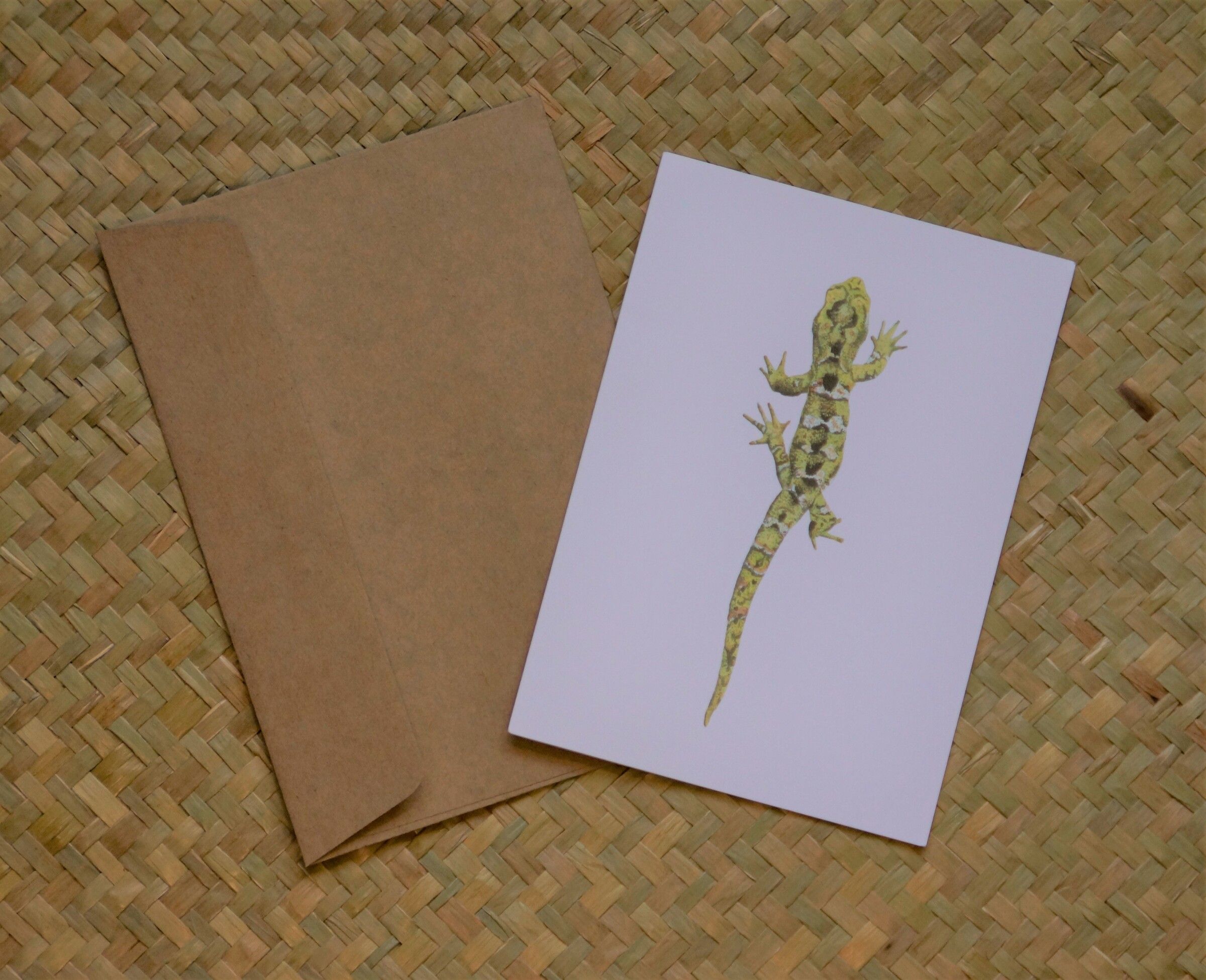 &#039;Rough Gecko / Moko Pārae&#039; Greeting Card