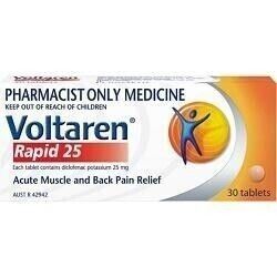 Voltaren Rapid 25mg 30 Tablets -  INSTORE CONSULTATION REQUIRED