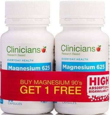 Clinicians Magnesium 625mg 90 Capsules - Buy One Get One Free