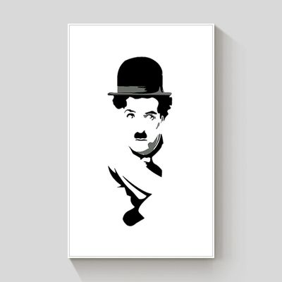 Charlie Chaplin framed canvas 60x90cm