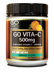 Go Healthy Vita-C 500mg Orange 200 Chewable Tablets