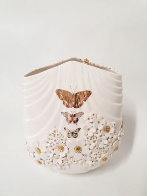 Triple Butterfly Deco Vase by Dawn Claydon