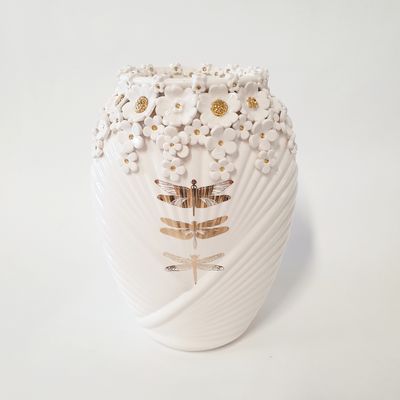 Triple Dragonfly Deco Vase by Dawn Clayden