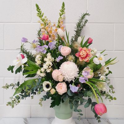 Seasonal Pot of Blooms - Funeral Tribute
