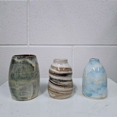 Bud Vases by Anna M Clay