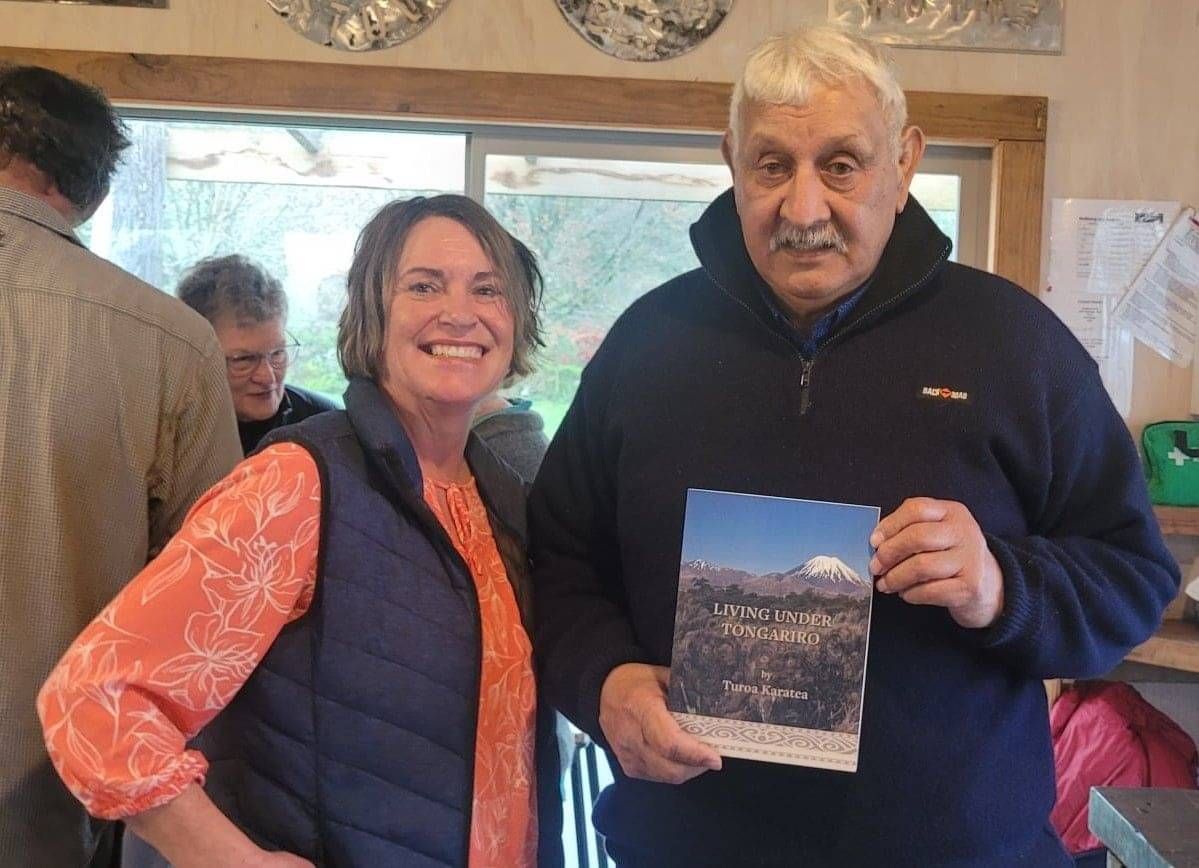 Kathy Pedersen with her life story book