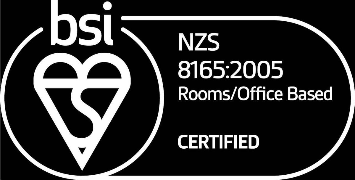 BSI certified — NZS 8165:2005 day-stay surgery standard