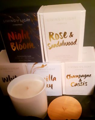 Living Light Handmade Candles, a selection of 4 scents