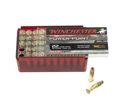 Winchester Power Point .22LR 40gr HP CP 1280fps (50)