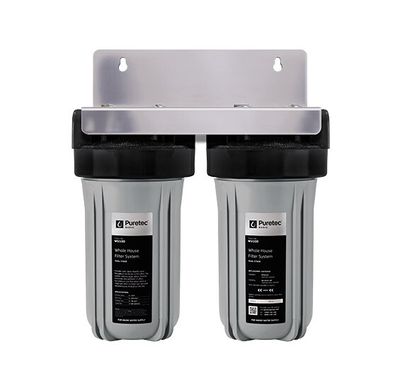 Puretec Whole House Dual Water Filter System with Cartridges (10&quot;) 30LPM