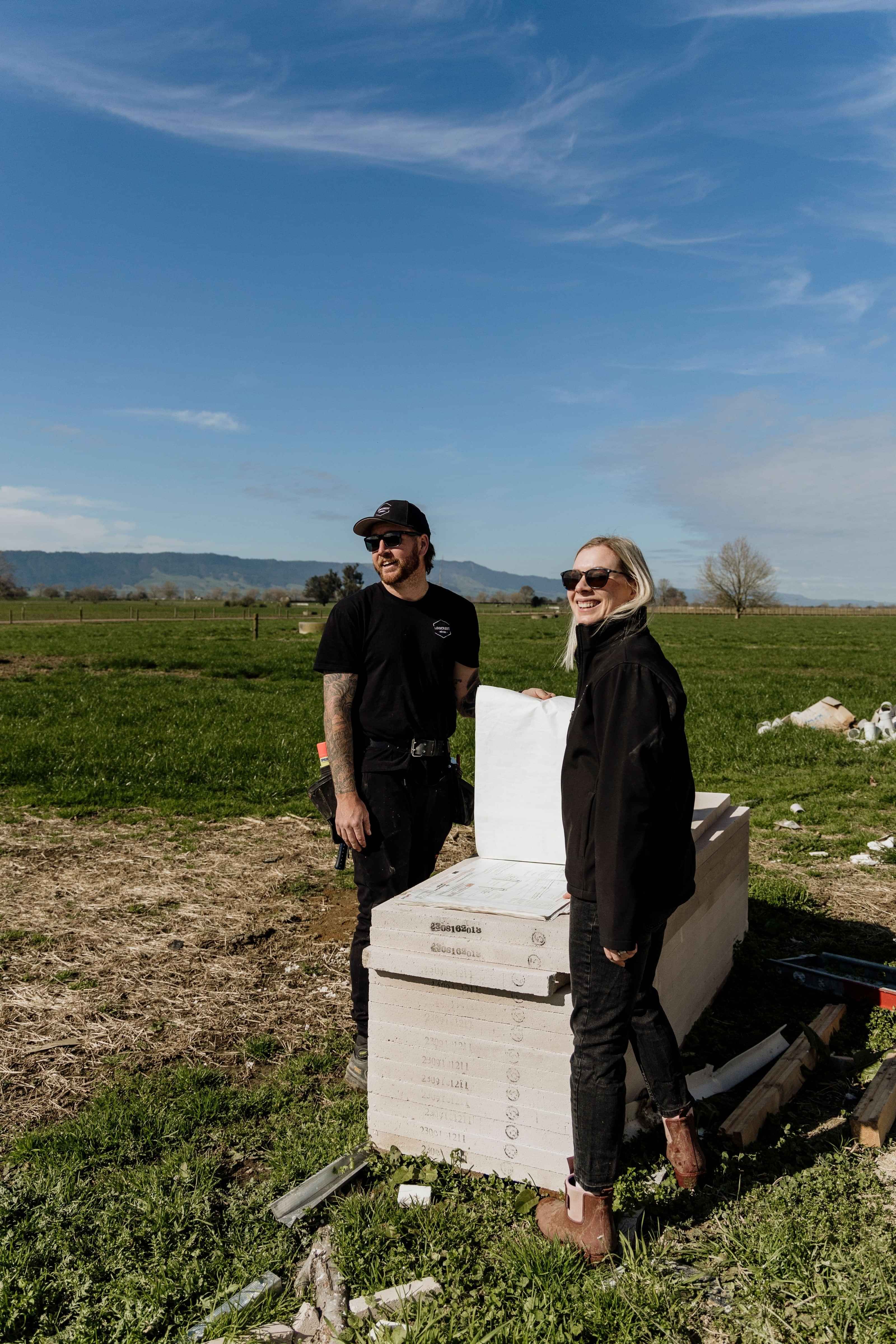 House plans are being checked onsite to ensure attention to detail and precision with every stage of the build.