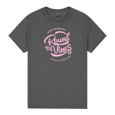 Women's Gilden Tee - Dark Heather / Pink Print