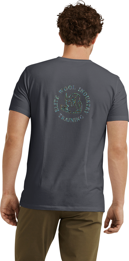 Men&#039;s Short Sleeve Shirt - Charcoal/Pāua Logo design