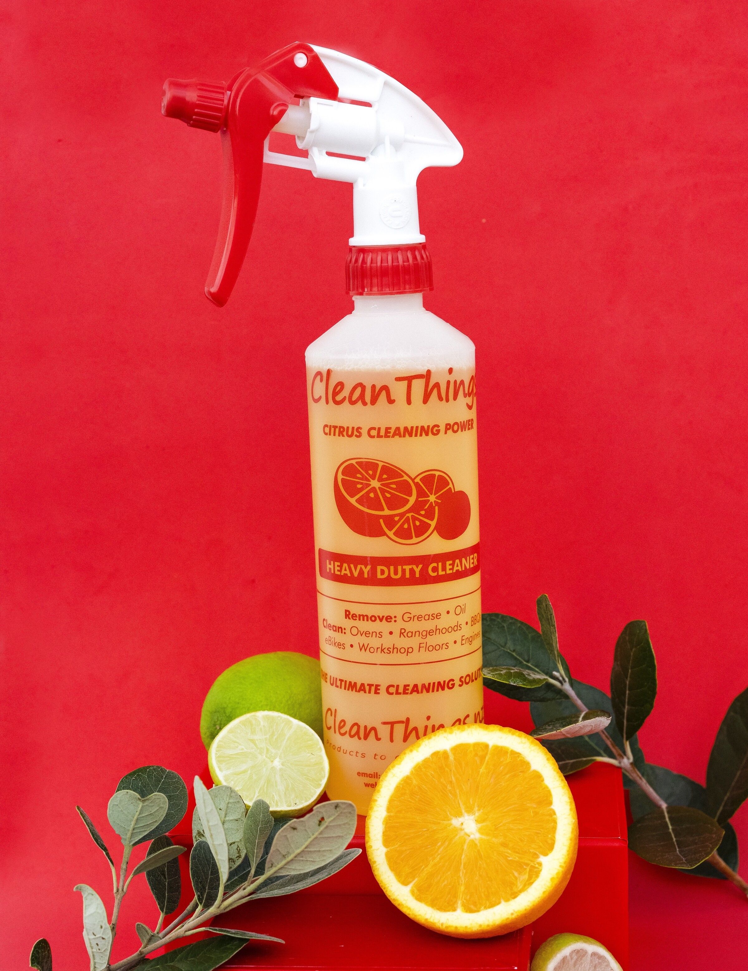 Clean Things Heavy Duty Cleaner Spray Bottle Red (Ready to Use), Citrus