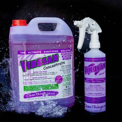 Virosan Sanitiser Concentrate 5 ltrs + Virosan Spray Bottle ready to use &amp; reusable