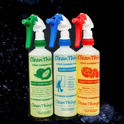 Citrus Cleaner Spray Bottles (set of 3) colour coded ready to use &amp; reusable