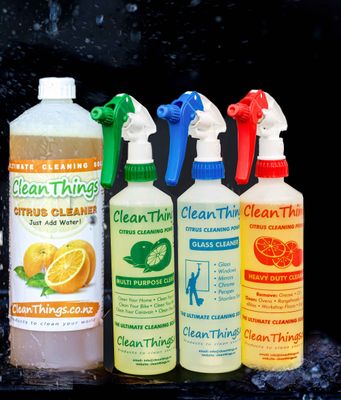 Citrus Cleaner Concentrate 1 litre + set of 3 colour coded Spray Bottles