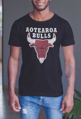 Red Aotearoa Bulls Black T-Shirt