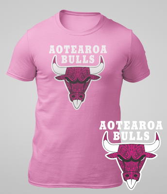 Pink Aotearoa Bulls on Pink T-Shirt