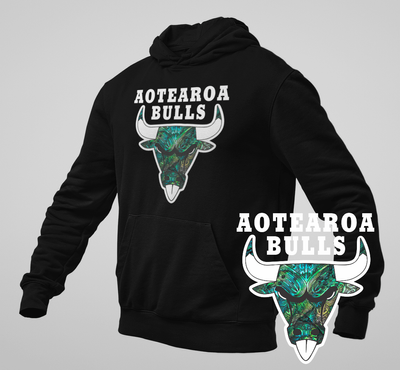 Paua Aotearoa Bulls Black Hoodie