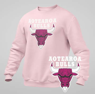 Pink Aotearoa Bulls on Pink Sweatshirt