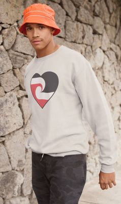 Tino Heart ECRU Coloured White Sweatshirt