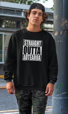 Straight Outta Aotearoa Black Sweatshirt