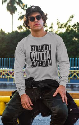 Straight Outta Aotearoa Grey Sweatshirt