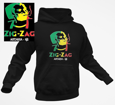 Rasta ZigZag Aotearoa NZ Black Hoodie